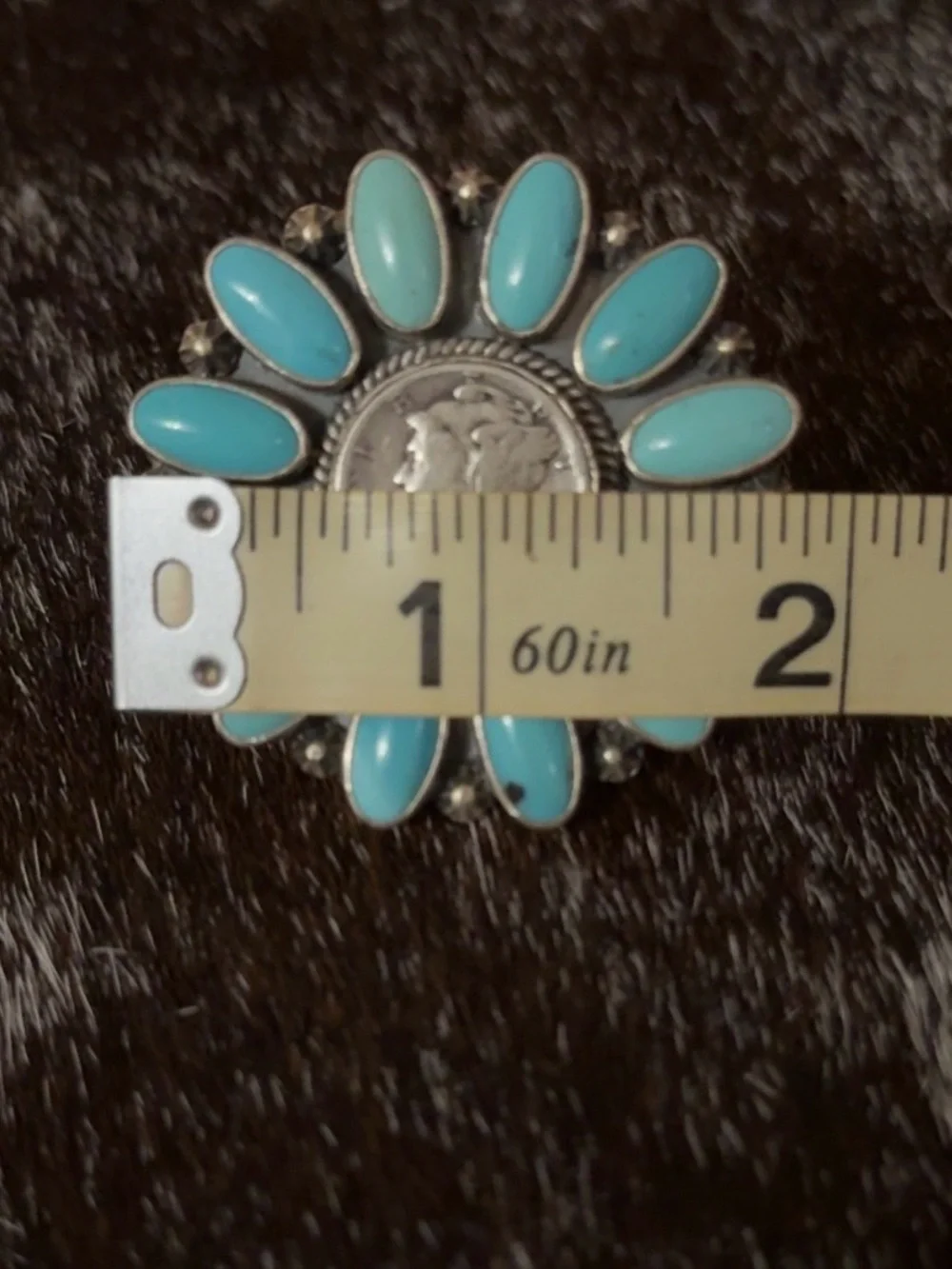 Turquoise & Sterling Multi Stone Ring, 1942 Dime